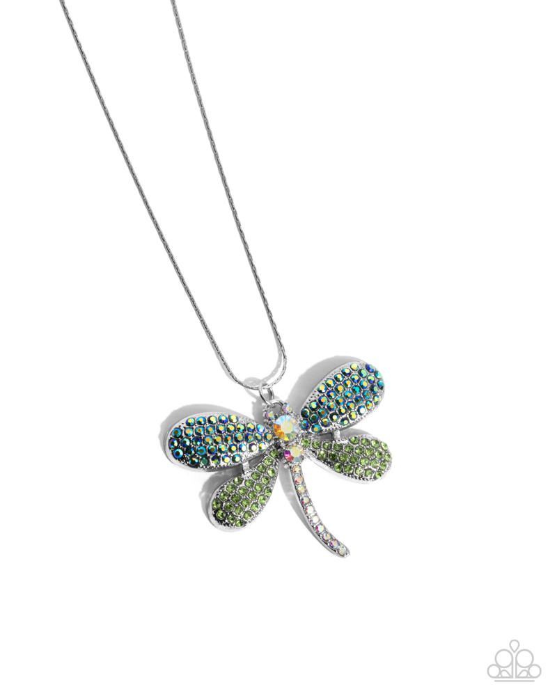 Paparazzi ♥ Dragonfly Defiance - Green ♥ Necklace – LisaAbercrombie
