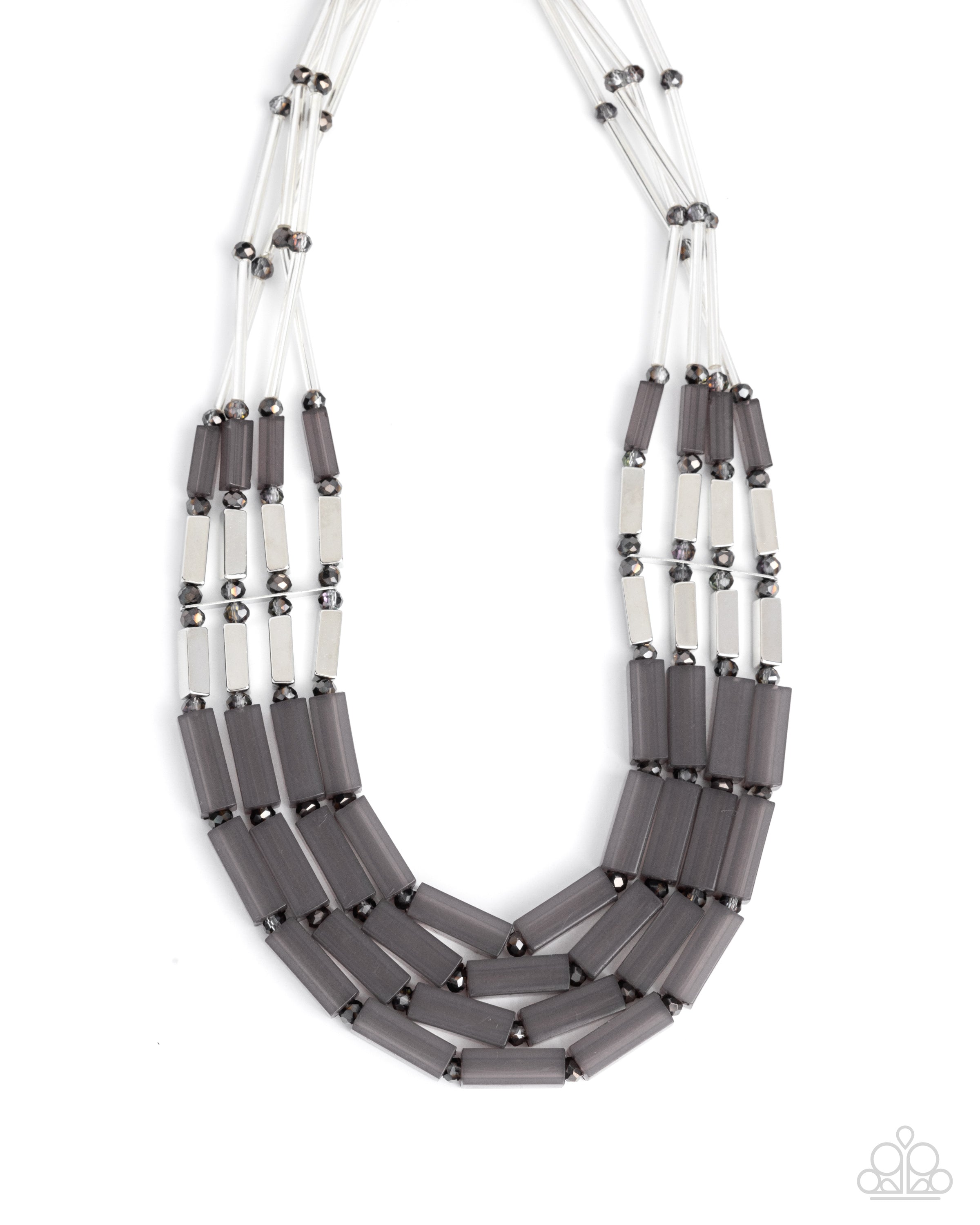 Paparazzi ♥ Cylindrical Craze - Silver ♥ Necklace