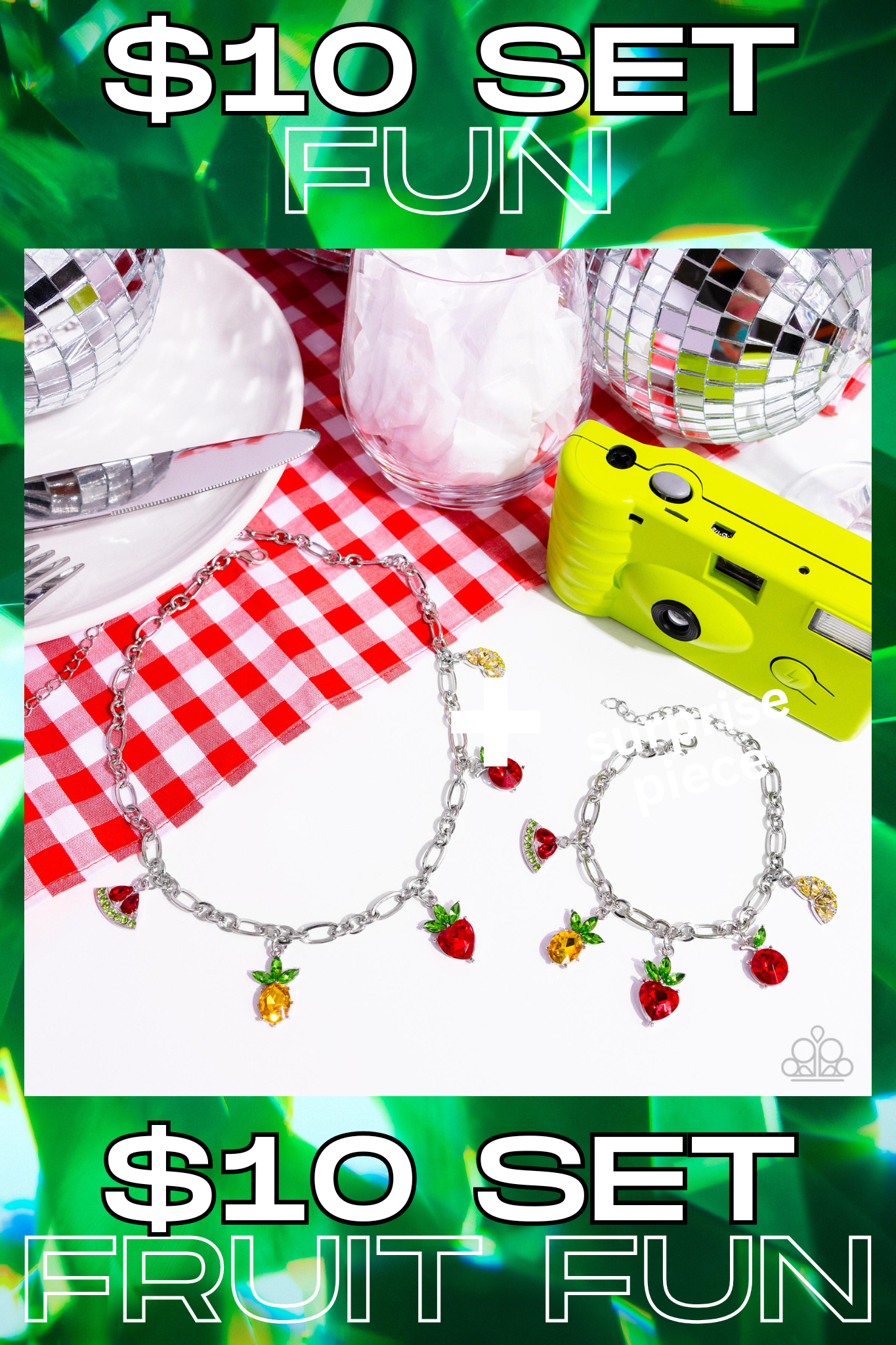 2-Piece Fruit Necklace and Bracelet Set