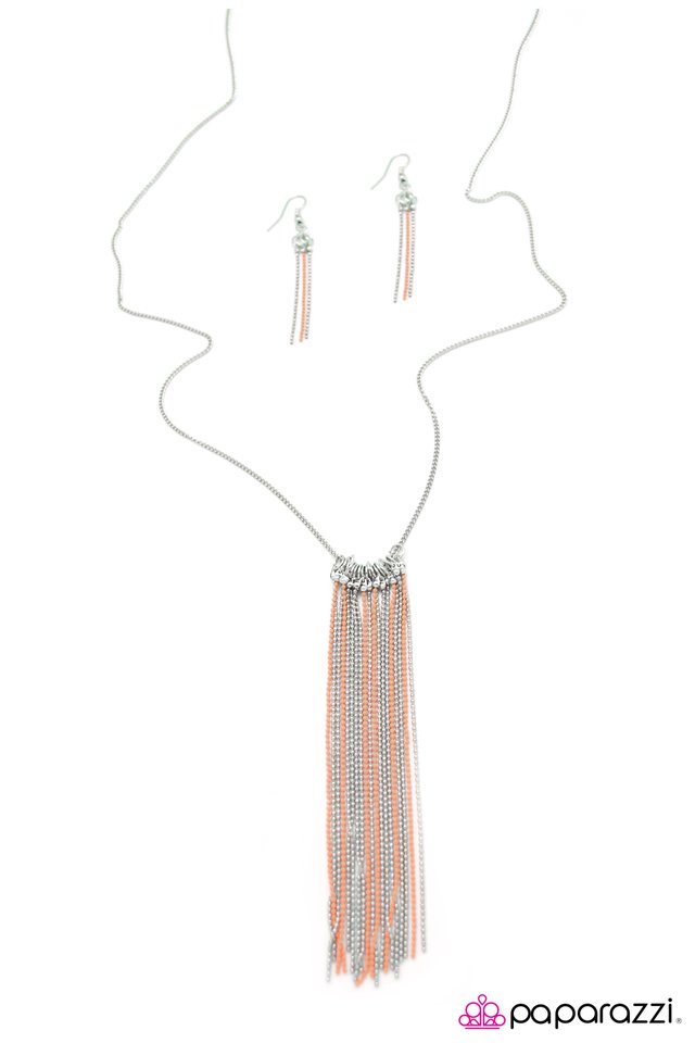 Paparazzi ♥ Swimming Upstream - Orange ♥ Necklace