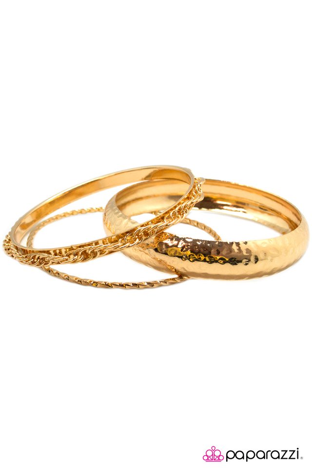 Paparazzi ♥ BANGLE and Chain - Gold ♥ Bracelet