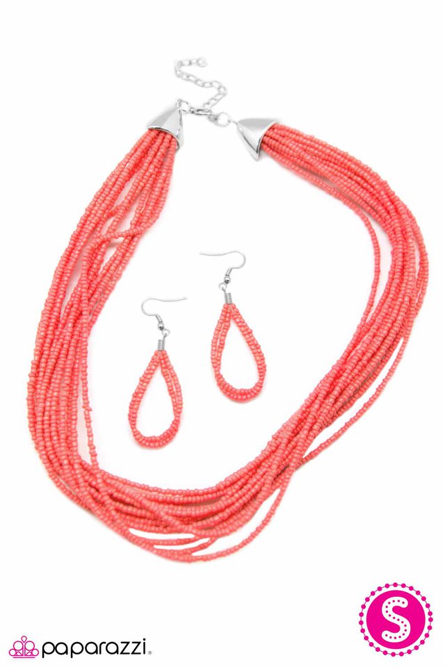 Paparazzi ♥ Wide Open Spaces - Coral ♥ Necklace