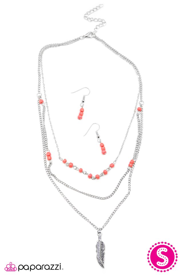 Paparazzi ♥ Early Bird - Coral ♥ Necklace