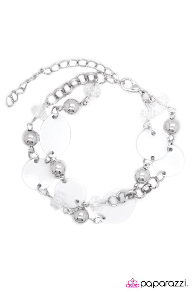 Paparazzi ♥ Happy Travels - White ♥ Bracelet