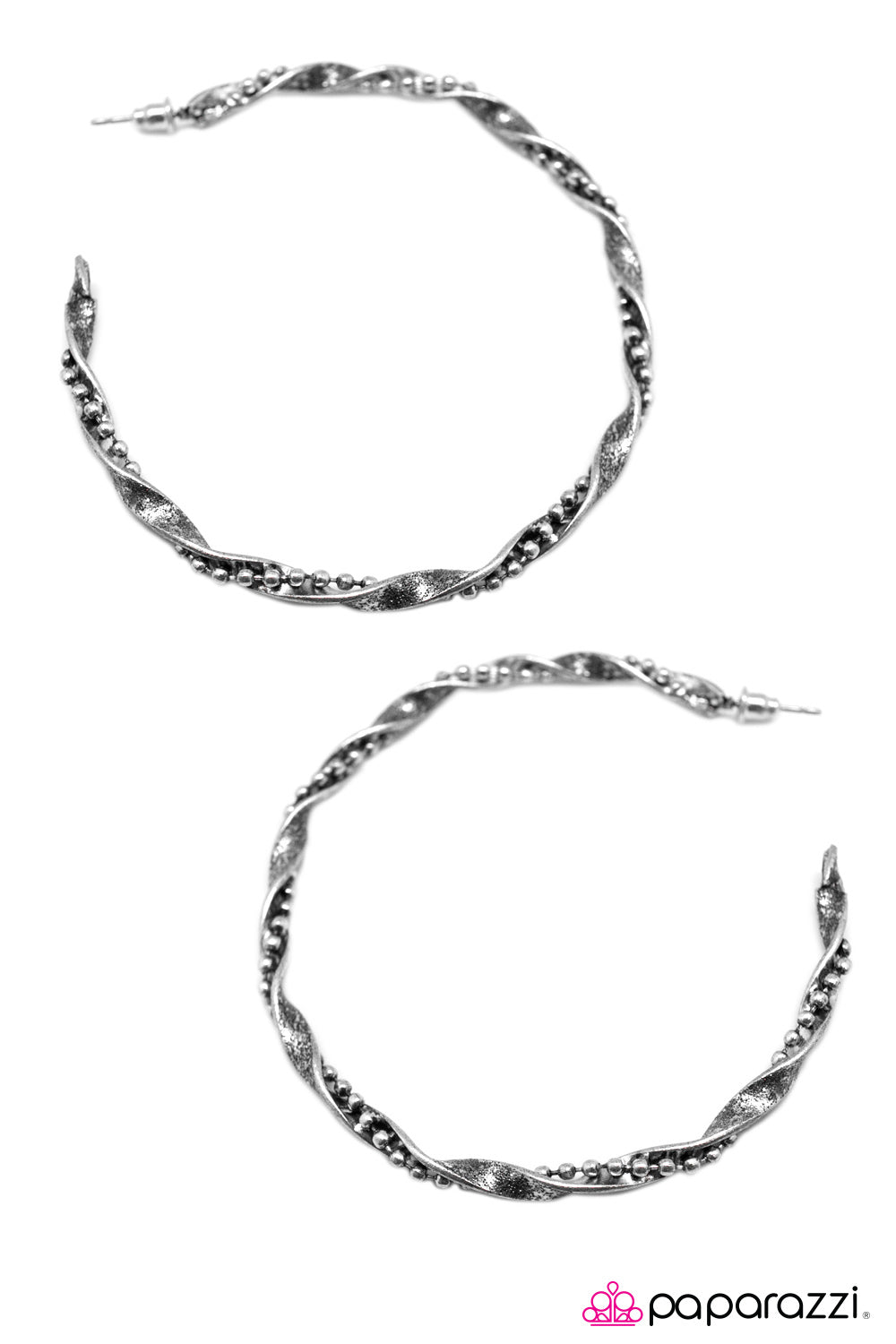 Paparazzi ♥ Twister - Silver ♥ Earrings