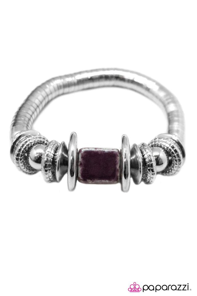 Paparazzi ♥ Around The Block - Purple ♥ Bracelet