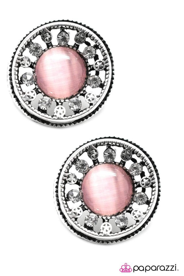 Paparazzi ♥ Crystal Castles - Pink ♥ Post Earrings