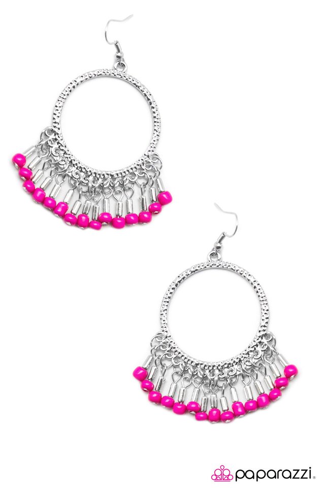 Paparazzi ♥ Wild Style - Pink ♥ Earrings
