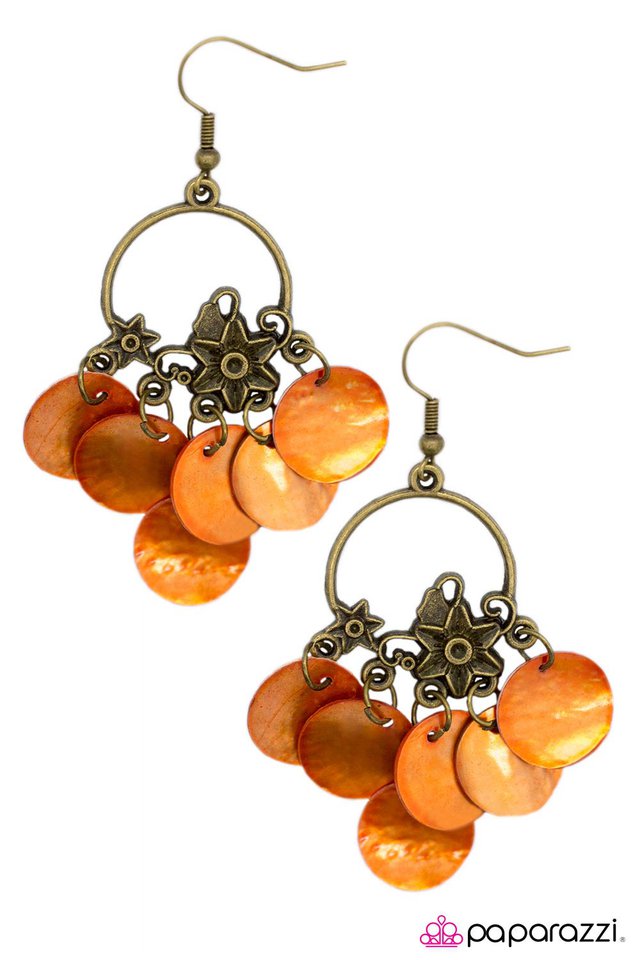 Paparazzi ♥ Aquamarine Dream - Orange ♥ Earrings