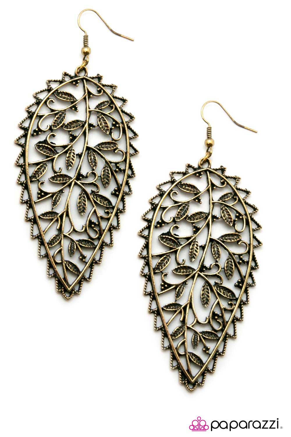 Paparazzi ♥ Beyond BeLEAF - Brass ♥ Earrings