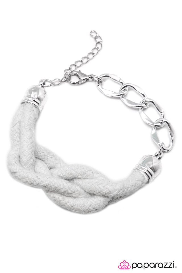 Paparazzi ♥ KNOT-tical Style - White ♥ Bracelet