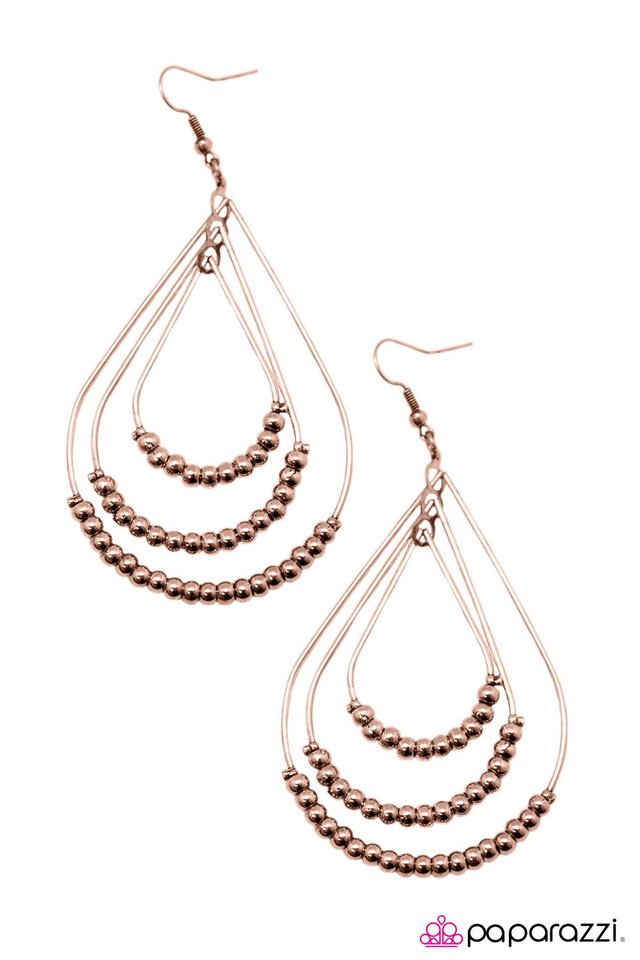 Paparazzi ♥ Make It Rain - Copper ♥ Earrings