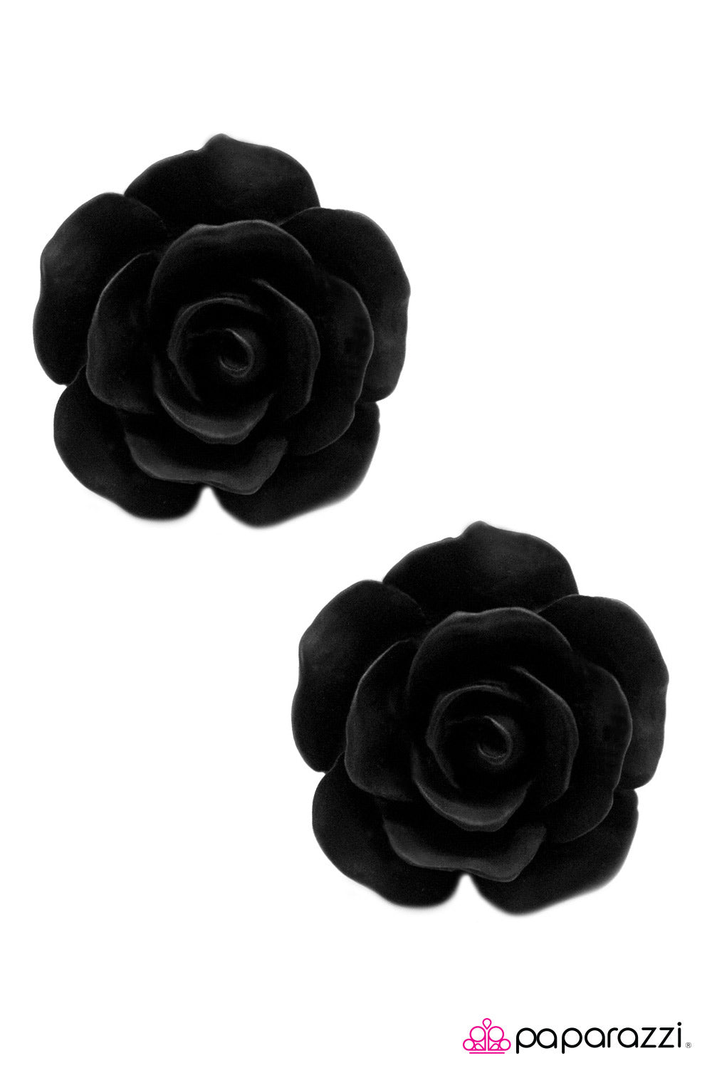 Paparazzi ♥ Rose Garden - Black ♥ Post Earrings