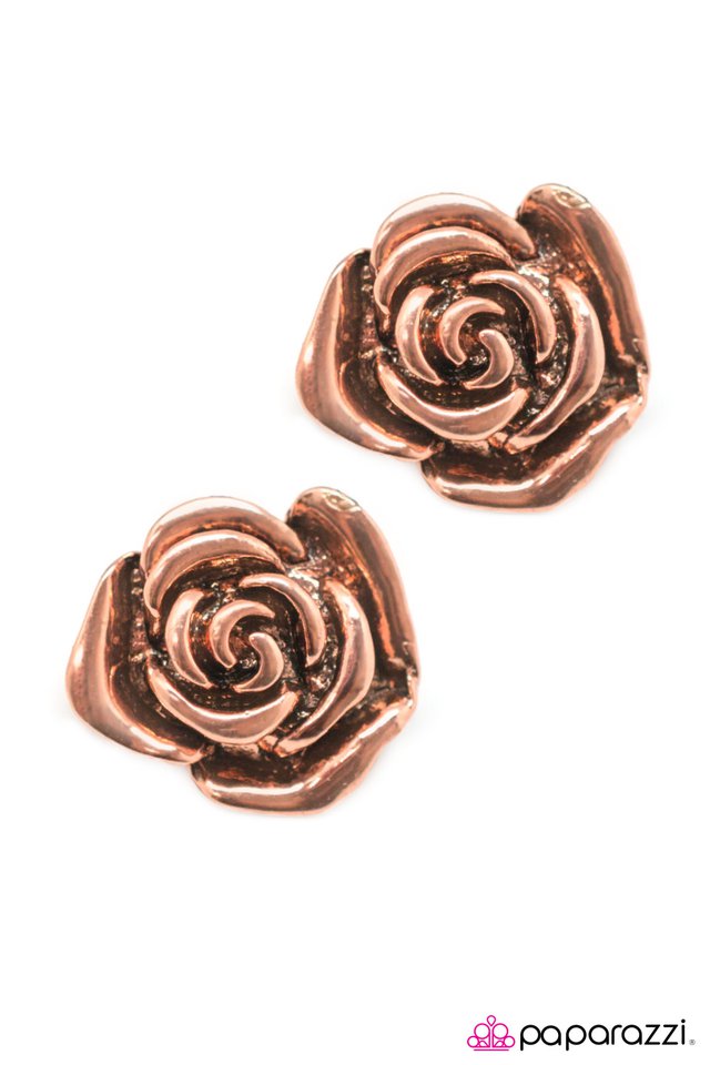Paparazzi ♥ So BLOOMantic! - Copper ♥ Post Earrings