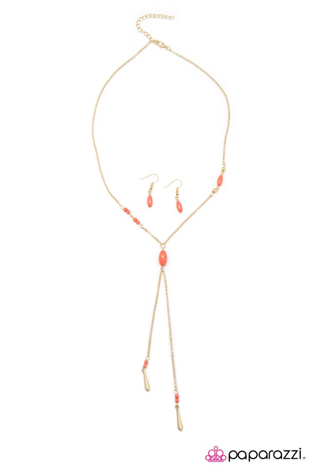 Paparazzi ♥ A Double Shot - Orange ♥ Necklace