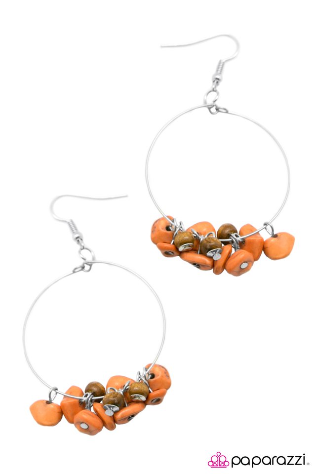 Paparazzi ♥ The Pebble Mill - Orange ♥ Earrings