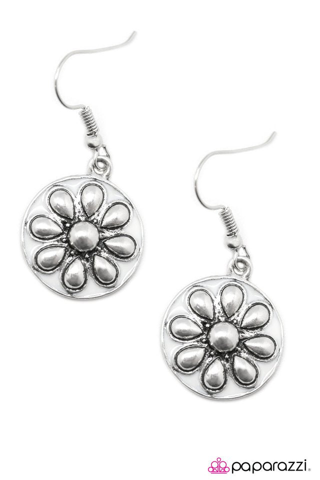 Paparazzi ♥ The Pep Squad - White ♥ Earrings