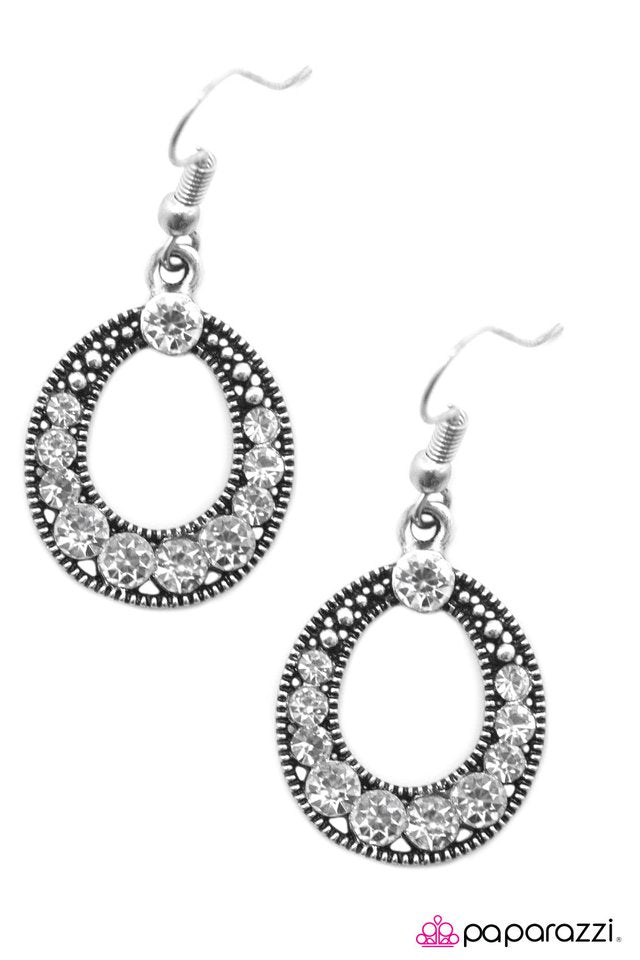 Paparazzi ♥ High Roller - White ♥ Earrings