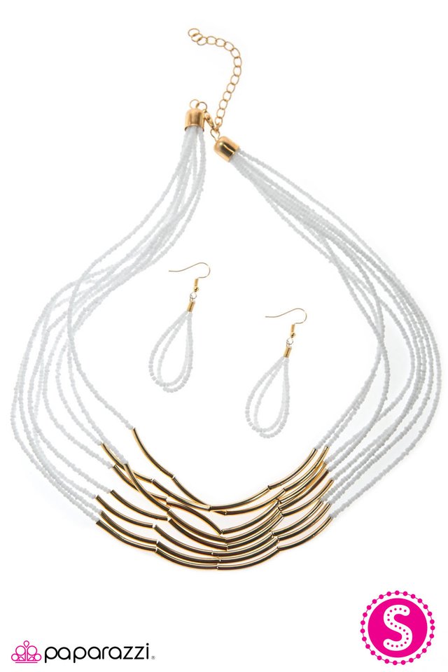 Paparazzi ♥ Living The GLEAM - White ♥ Necklace