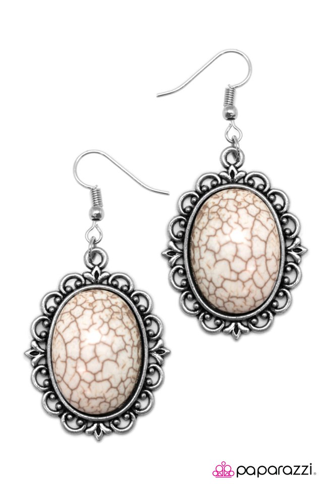 Paparazzi ♥ Take Me West - White ♥ Earrings