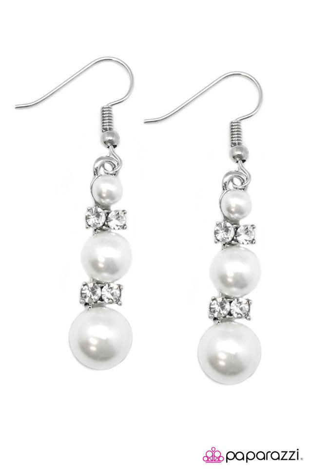 Paparazzi ♥ Reception Dinner - White ♥ Earrings