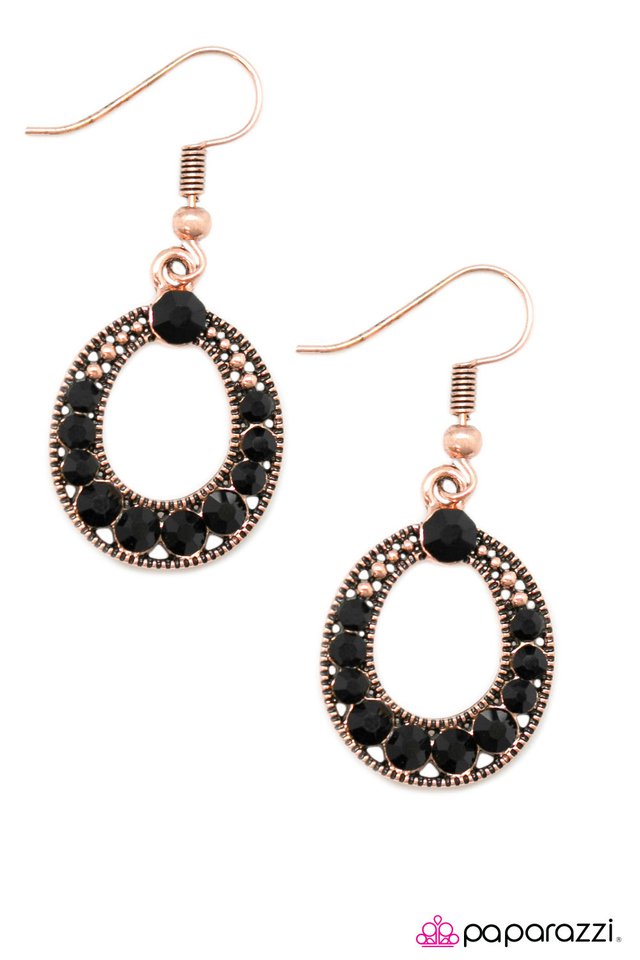 Paparazzi ♥ High Roller - Copper ♥ Earrings