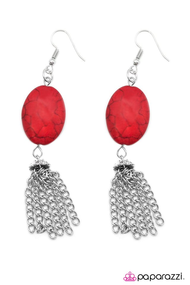 Paparazzi ♥ Natural Living - Red ♥ Earrings