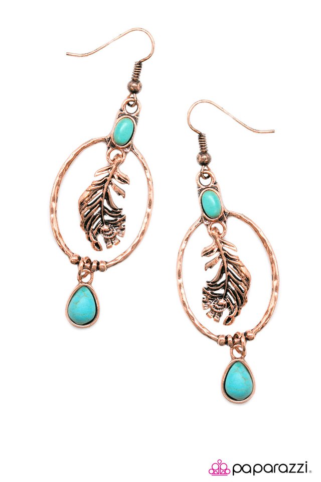 Paparazzi ♥ Wings Are Made To Fly - Copper ♥ Earrings