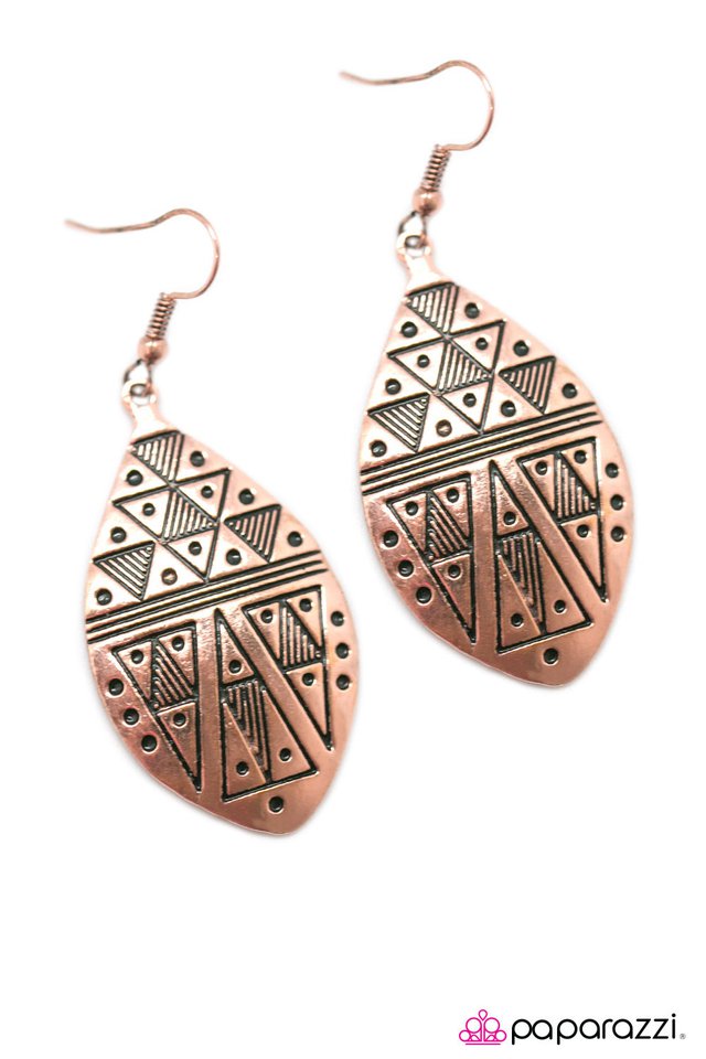 Paparazzi ♥ In Prehistoric Fashion - Copper ♥ Earrings