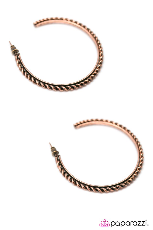Paparazzi ♥ A Little HOOPY - Copper ♥ Earrings
