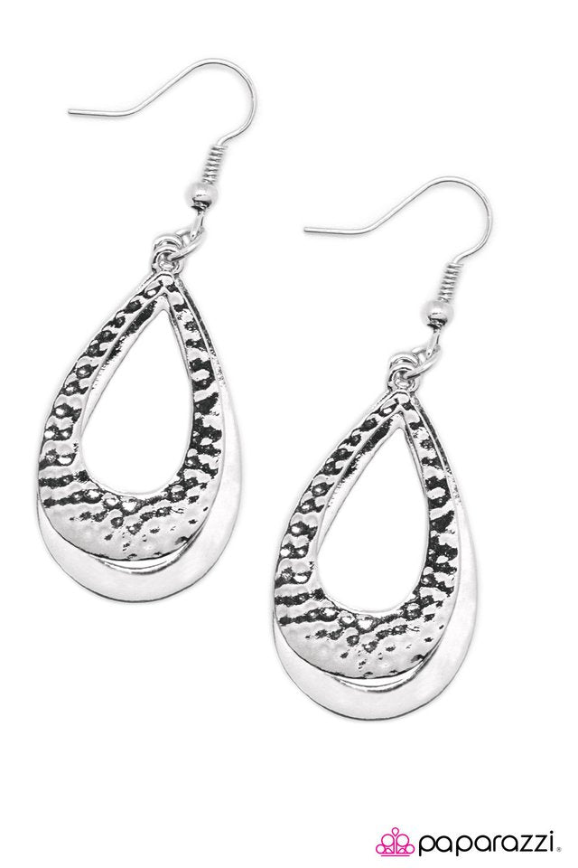 Paparazzi ♥ As The Tears Go By - Silver ♥ Earrings