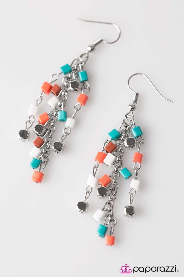 Paparazzi ♥ BLOCK and Roll - Multi ♥ Earrings