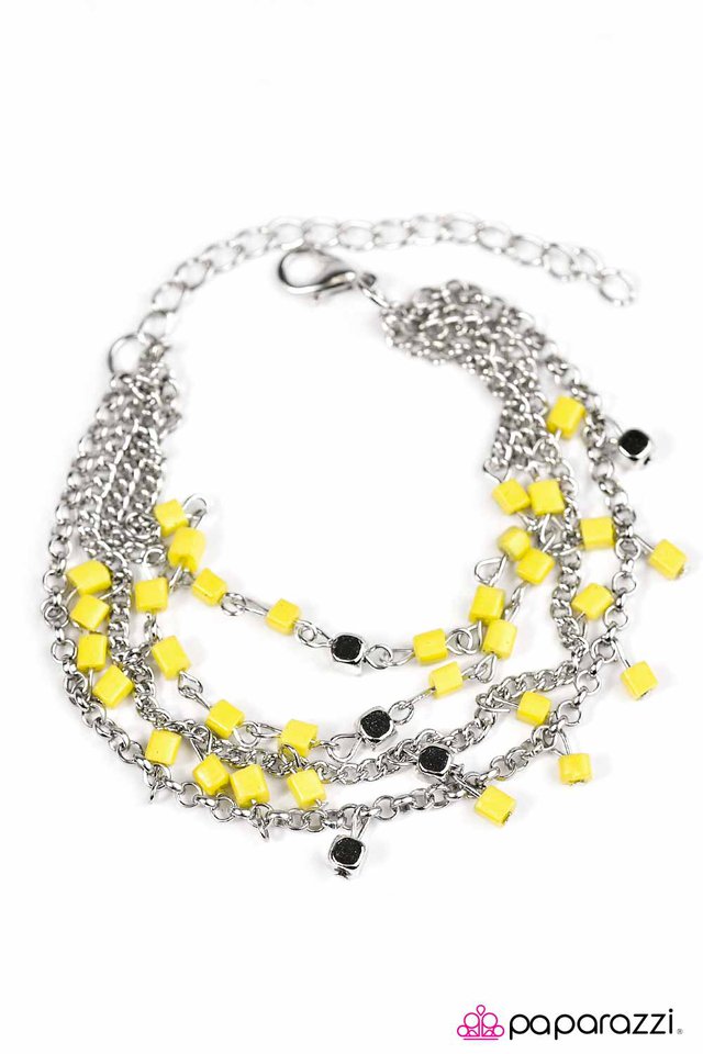 Paparazzi ♥ Block Beats - Yellow ♥ Bracelet