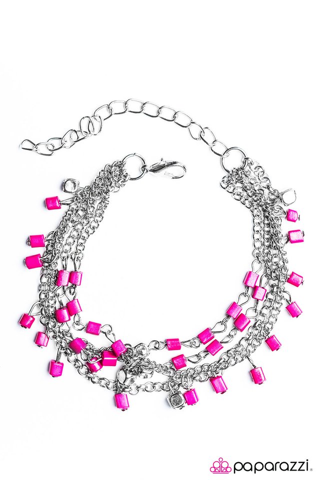Paparazzi ♥ Block Beats - Pink ♥ Bracelet