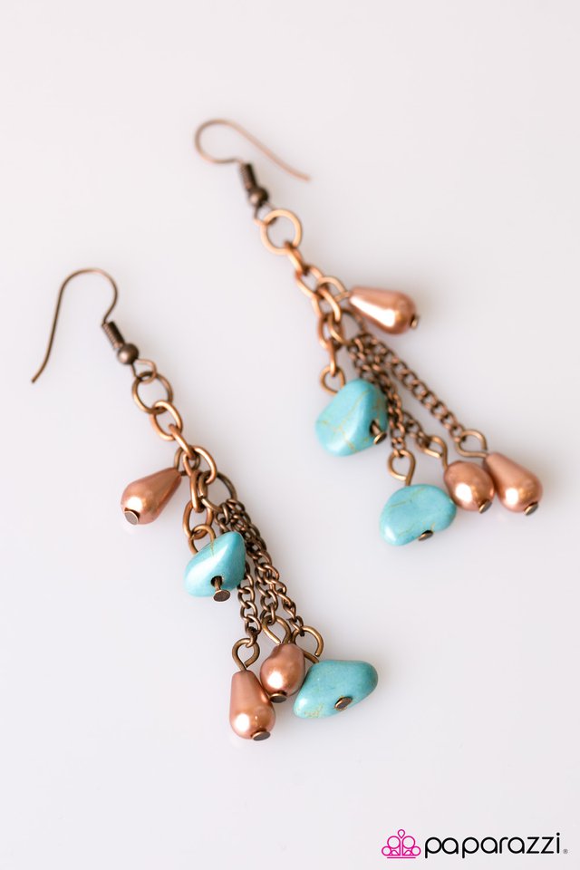 Paparazzi ♥ Desert Waltz - Blue ♥ Earrings