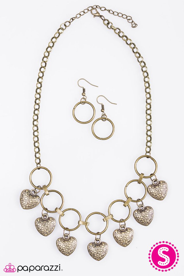Paparazzi ♥ LOCKET and Loaded - Brass ♥ Necklace