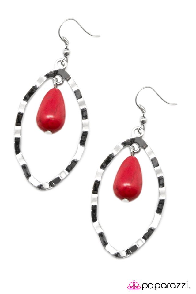 Paparazzi ♥ Desert Quarry - Red ♥ Earrings
