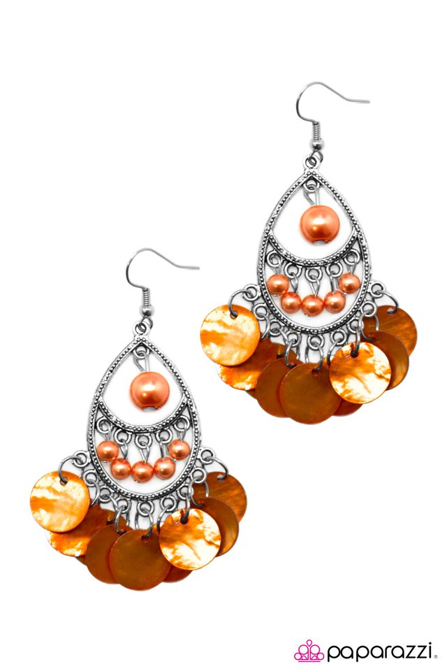 Paparazzi ♥ At Sea Level - Orange ♥ Earrings