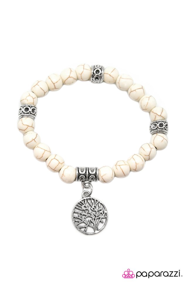 Paparazzi ♥ Save A Tree - White ♥ Bracelet