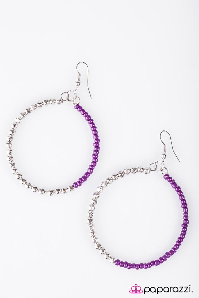 Paparazzi ♥ Now Youre Talkin - Purple ♥ Earrings