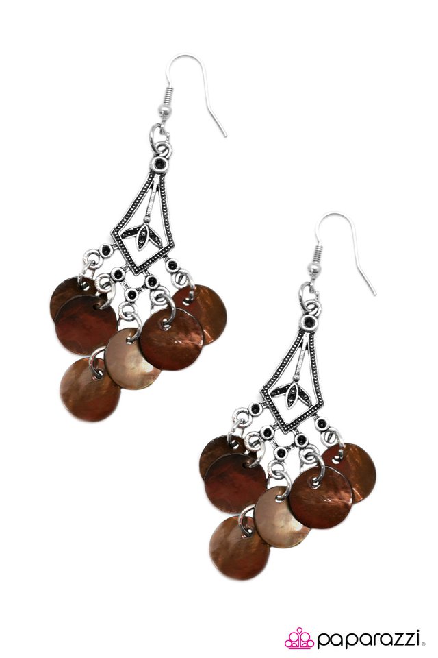 Paparazzi ♥ Keep in Touch - Brown ♥ Earrings