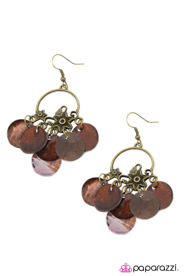 Paparazzi ♥ Aquamarine Dream - Brown ♥ Earrings