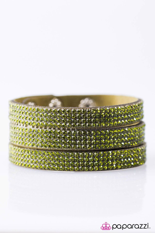 Paparazzi ♥ Rockstars and Rhinestones - Green ♥ Bracelet