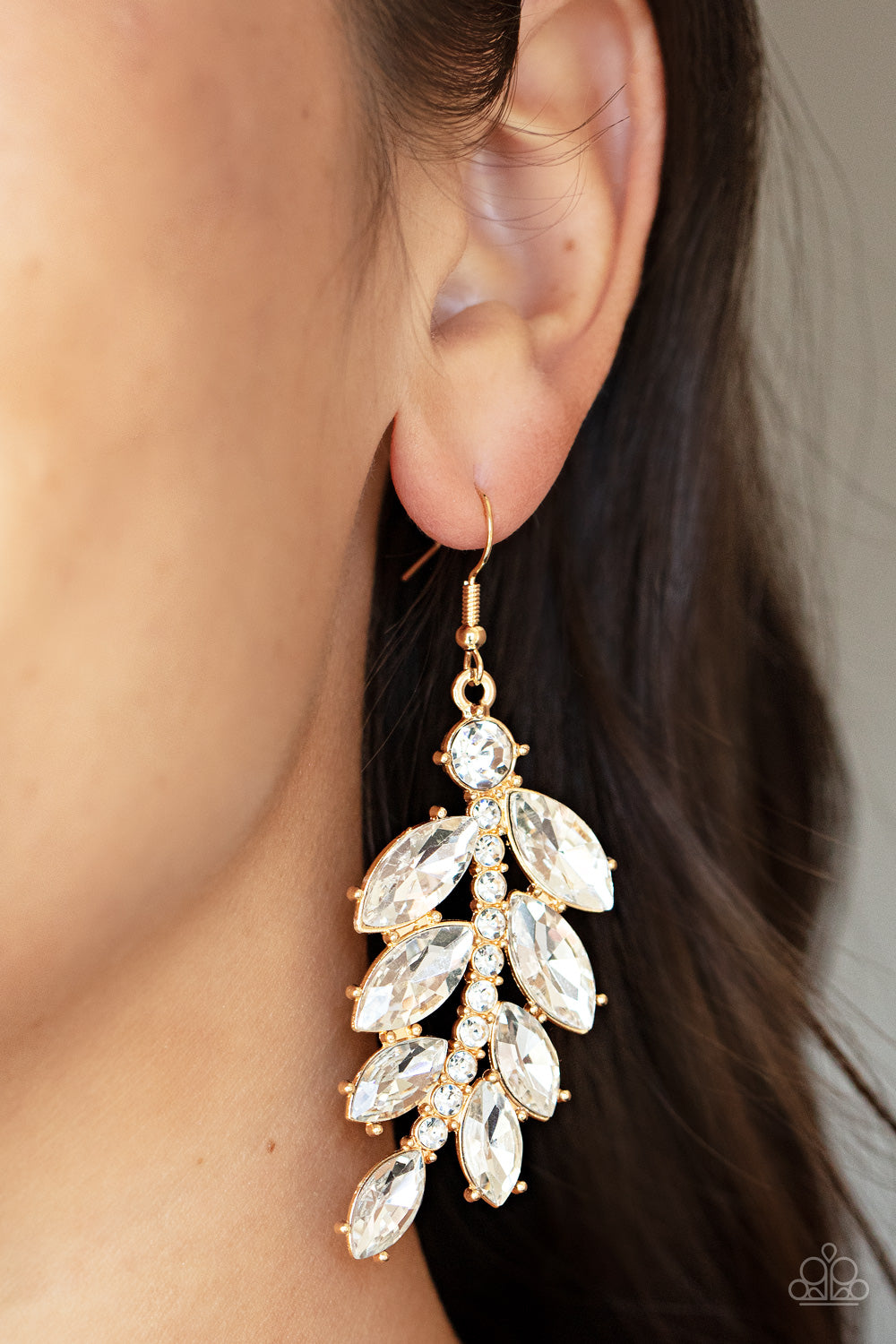 Paparazzi ♥ Ice Garden Gala - Gold ♥ Earrings