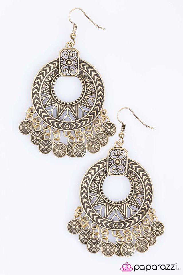 Paparazzi ♥ My CHIME to Shine - Brass ♥ Earrings