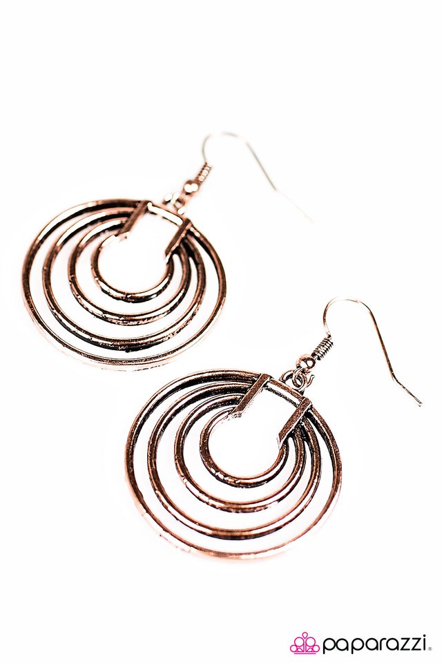 Paparazzi ♥ A Spiraling Sensation - Copper ♥ Earrings