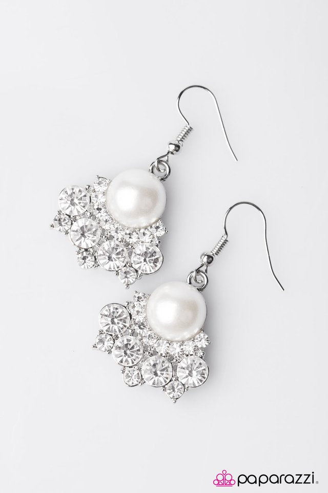 Paparazzi ♥ TARTE It Up - White ♥ Earrings