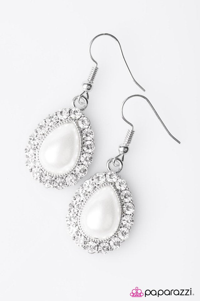 Paparazzi ♥ Party Till Dawn - White ♥ Earrings