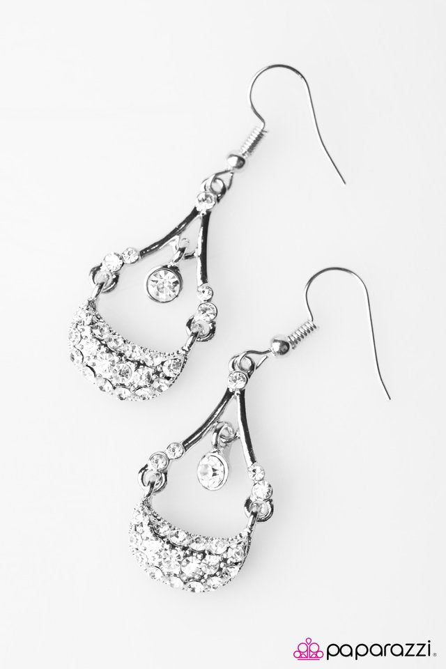 Paparazzi ♥ SHIMMER Solstice - White ♥ Earrings