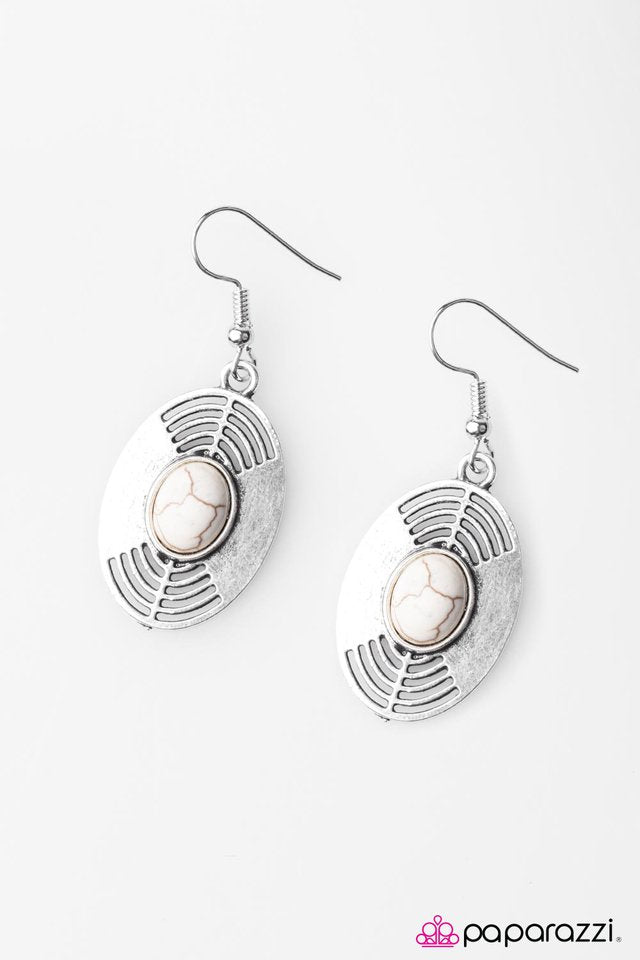 Paparazzi ♥ The Sound Barrier - White ♥ Earrings